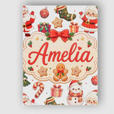 Personalised Name Cute Santa Claus Mrs Custom  Modern Room Accent Elegant Feature Canvas Wall Art Print Decor Picture Ready to Hang