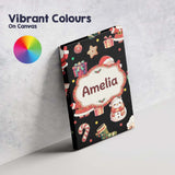 Personalised Name Cute Santa Claus Mrs Custom  Modern Room Accent Elegant Feature Canvas Wall Art Print Decor Picture Ready to Hang