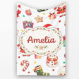 Cute Santa Claus Mrs Claus Snowman Christmas Gift Candy Cane Lovely  Personalised Custom Name Super Soft Fleece Blanket Bed Sofa Throw