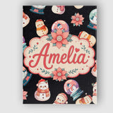 Personalised Name Cute Snowman Snow Globe Custom  Unique Gift Idea Elegant Feature Canvas Wall Art Print Decor Picture Ready to Hang