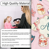 Cute Snowman Snow Globe Poinsettia Flower Christmas Light Pink  Personalised Custom Name Super Soft Fleece Blanket Bed Sofa Throw