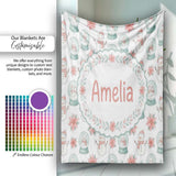 Cute Snowman Snow Globe Poinsettia Flower Christmas Pattern White  Personalised Custom Name Super Soft Fleece Blanket Bed Sofa Throw