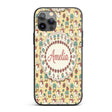 Cute Snowman Snow Globe Poinsettia Printed Design Custom Name Protective Phone Case Mobile Cover Durable Everyday Smartphone Shock Resistant