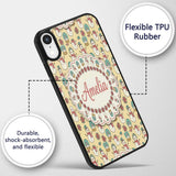 Cute Snowman Snow Globe Poinsettia Printed Design Custom Name Protective Phone Case Mobile Cover Durable Everyday Smartphone Shock Resistant