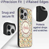 Cute Snowman Snow Globe Poinsettia Printed Design Custom Name Protective Phone Case Mobile Cover Durable Everyday Smartphone Shock Resistant