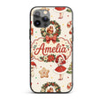 Cute Christmas Nutcracker Wreath Cake Candy Cane Custom Name Protective Phone Case Mobile Cover Durable Everyday Smartphone Shock Resistant