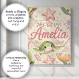 Personalised Name Cute Sea Turtle Starfish Custom  Unique Gift Idea Elegant Feature Canvas Wall Art Print Decor Picture Ready to Hang