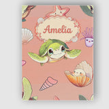 Personalised Name Cute Sea Turtle Starfish Custom  Unique Gift Idea Elegant Feature Canvas Wall Art Print Decor Picture Ready to Hang