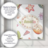 Personalised Name Cute Sea Turtle Starfish Custom  Unique Gift Idea Elegant Feature Canvas Wall Art Print Decor Picture Ready to Hang