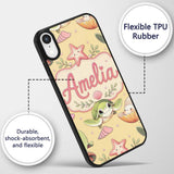 Cute Sea Turtle Starfish Shell Printed Design Custom Name Protective Phone Case Mobile Cover Durable Everyday Smartphone Shock Resistant