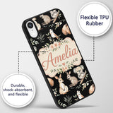 Cute Woodland Animals Koala Kangaroo Bear Floral Custom Name Protective Phone Case Mobile Cover Durable Everyday Smartphone Shock Resistant