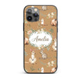 Cute Woodland Animals Koala Kangaroo Bear Floral Custom Name Protective Phone Case Mobile Cover Durable Everyday Smartphone Shock Resistant