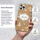 Cute Woodland Animals Koala Kangaroo Bear Floral Custom Name Protective Phone Case Mobile Cover Durable Everyday Smartphone Shock Resistant