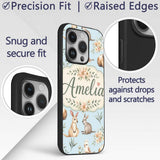 Cute Woodland Animals Koala Kangaroo Bear Floral Custom Name Protective Phone Case Mobile Cover Durable Everyday Smartphone Shock Resistant