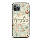 Cute Woodland Animals Koala Kangaroo Bear Floral Custom Name Protective Phone Case Mobile Cover Durable Everyday Smartphone Shock Resistant