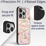 Cute Woodland Animals Koala Kangaroo Bear Floral Custom Name Protective Phone Case Mobile Cover Durable Everyday Smartphone Shock Resistant
