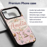 Cute Woodland Animals Koala Kangaroo Bear Floral Custom Name Protective Phone Case Mobile Cover Durable Everyday Smartphone Shock Resistant