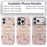 Cute Woodland Animals Koala Kangaroo Bear Floral Custom Name Protective Phone Case Mobile Cover Durable Everyday Smartphone Shock Resistant