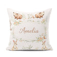 Custom Name Cute Safari Animals Lion Giraffe Zebra Pattern Black Square Filled Cushion Throw Pillow Sofa Bed Home Decor Zip Washable UK Made