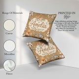 Custom Name Cute Safari Animals Lion Giraffe Zebra Pattern Cream Square Filled Cushion Throw Pillow Sofa Bed Home Decor Zip Washable UK Made