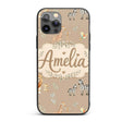 Cute Safari Animals Giraffe Lion Zebra Parrot Custom Name Protective Phone Case Mobile Cover Durable Everyday Smartphone Shock Resistant