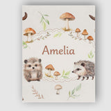 Personalised Name Cute Woodland Hedgehog Custom  Unique Gift Idea Elegant Feature Canvas Wall Art Print Decor Picture Ready to Hang