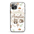 Cute Woodland Hedgehog Mushrooms Leaves Seamless Custom Name Protective Phone Case Mobile Cover Durable Everyday Smartphone Shock Resistant