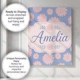 Personalised Name White Daisy Floral Custom Premium Decorative Design Modern Room Accent Canvas Wall Art Print Decor Picture Ready to Hang