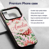 Coral Protea Flowers on Blush Pink Background Custom Name Protective Phone Case Mobile Cover Durable Everyday Smartphone Shock Resistant