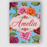 Personalised Name Colorful Roses on Sky Custom  Modern Room Accent Elegant Feature Canvas Wall Art Print Decor Picture Ready to Hang