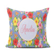 Custom Name Tropical Hibiscus Bird of Paradise Seamless Pattern Square Filled Cushion Throw Pillow Sofa Bed Home Decor Zip Washable UK Made