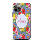 Tropical Hibiscus Bird of Paradise Printed Design Custom Name Protective Phone Case Mobile Cover Durable Everyday Smartphone Shock Resistant