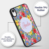 Tropical Hibiscus Bird of Paradise Printed Design Custom Name Protective Phone Case Mobile Cover Durable Everyday Smartphone Shock Resistant