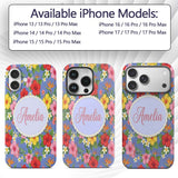 Tropical Hibiscus Bird of Paradise Printed Design Custom Name Protective Phone Case Mobile Cover Durable Everyday Smartphone Shock Resistant