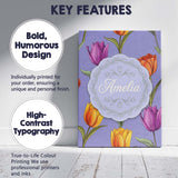 Personalised Name Elegant Tulip Floral Custom  Unique Gift Idea Modern Room Accent Canvas Wall Art Print Decor Picture Ready to Hang