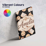 Personalised Name Cute Kawaii Cookies and Custom  Unique Gift Idea Elegant Feature Canvas Wall Art Print Decor Picture Ready to Hang