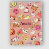 Personalised Name Cute Kawaii Food Characters Custom Unique Gift Idea Modern Room Accent Canvas Wall Art Print Decor Picture Ready to Hang