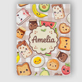 Personalised Name Cute Kawaii Breakfast Custom  Modern Room Accent Elegant Feature Canvas Wall Art Print Decor Picture Ready to Hang