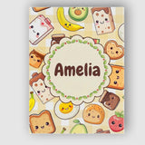 Personalised Name Cute Kawaii Breakfast Custom  Modern Room Accent Elegant Feature Canvas Wall Art Print Decor Picture Ready to Hang