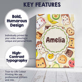 Personalised Name Cute Kawaii Breakfast Custom  Modern Room Accent Elegant Feature Canvas Wall Art Print Decor Picture Ready to Hang