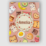 Personalised Name Cute Kawaii Breakfast Custom  Modern Room Accent Elegant Feature Canvas Wall Art Print Decor Picture Ready to Hang
