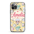 Cute Kawaii Utensils And Chef Girl Printed Design Custom Name Protective Phone Case Mobile Cover Durable Everyday Smartphone Shock Resistant