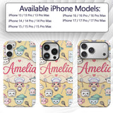 Cute Kawaii Utensils And Chef Girl Printed Design Custom Name Protective Phone Case Mobile Cover Durable Everyday Smartphone Shock Resistant