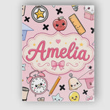 Personalised Name Cute Kawaii School Custom Premium Decorative Design Modern Room Accent Canvas Wall Art Print Decor Picture Ready to Hang