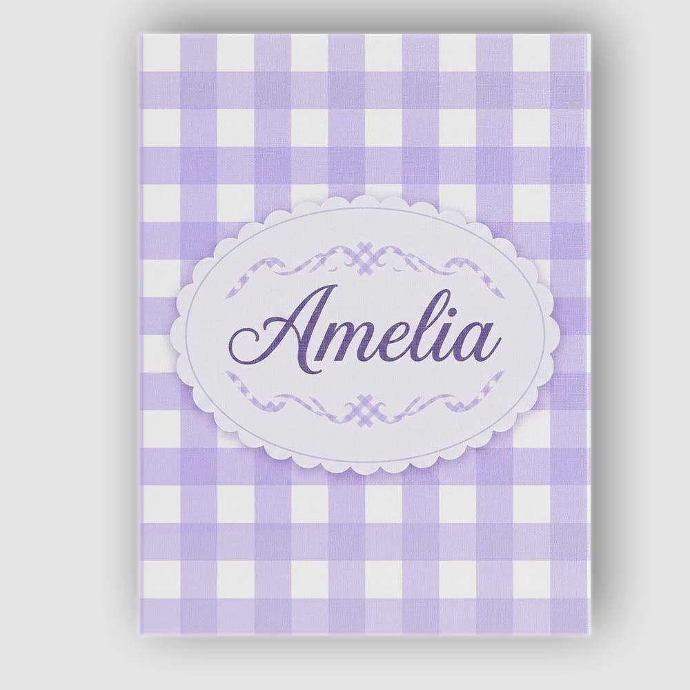Personalised Name Soft Purple And White Custom  Modern Room Accent Elegant Feature Canvas Wall Art Print Decor Picture Ready to Hang