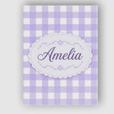 Personalised Name Soft Purple And White Custom  Modern Room Accent Elegant Feature Canvas Wall Art Print Decor Picture Ready to Hang