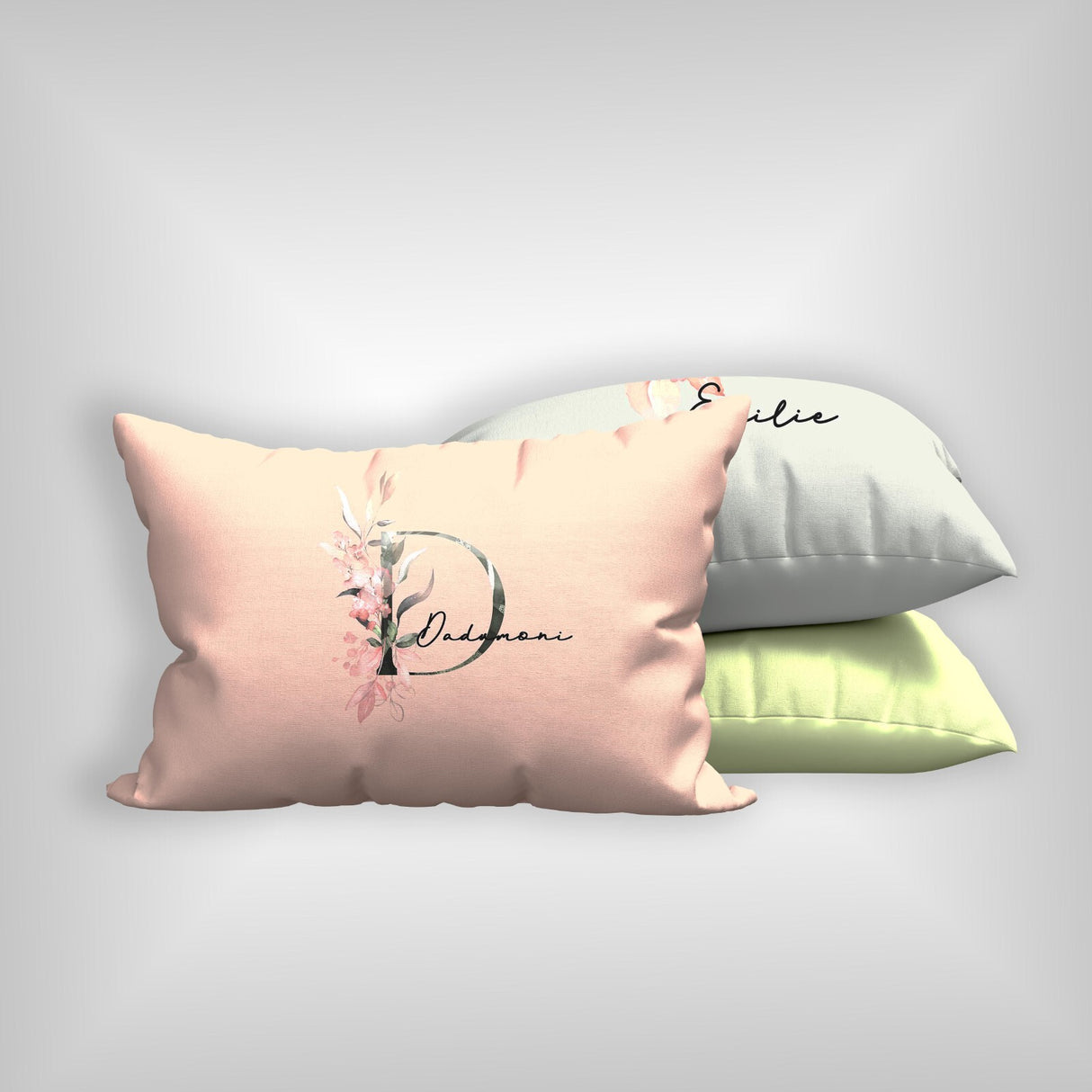Personalised Name Botanical Blush Initial Single Bed Duvet Cover Pillowcase Set