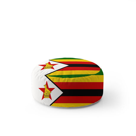 Zimbabwe Flag Patriotic Ottoman Filled Pouffe Footrest Washable Cover Custom