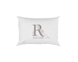 Personalised Misty Dusty Pastel Alphabet Floral Name Initial Letter Pillow Case