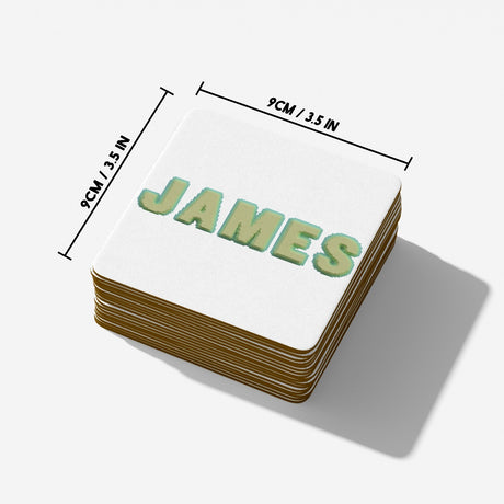 Personalised Any Name Bold Pixel 3D Novelty Coffee Tea Mug Coaster Gift Him Her